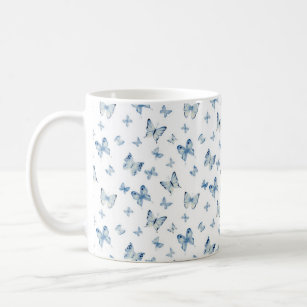 Blue butterflies background mug
