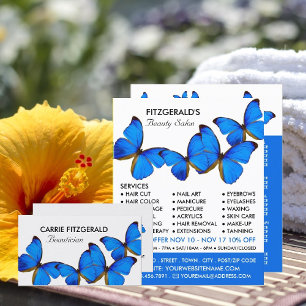 Blue Butterflies, Beautician Business Card