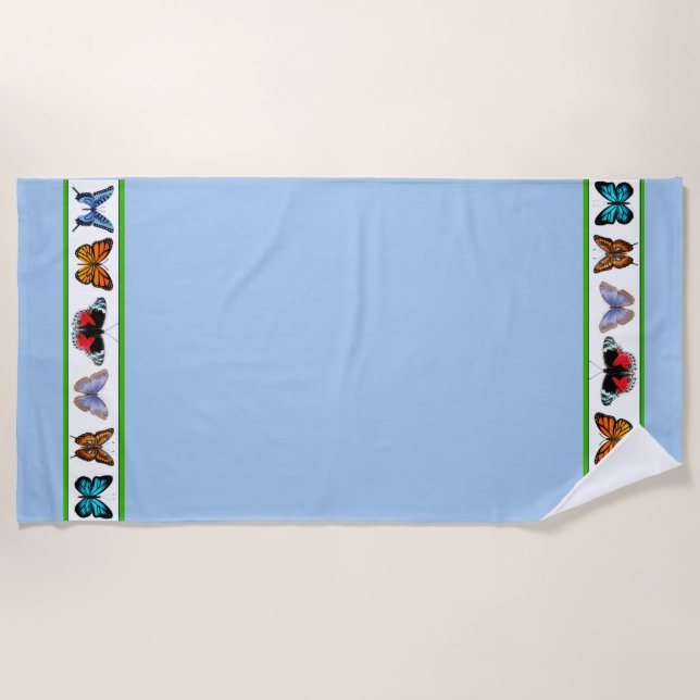 Blue Butterflies (Bridget Collection)  Beach Towel (Front)