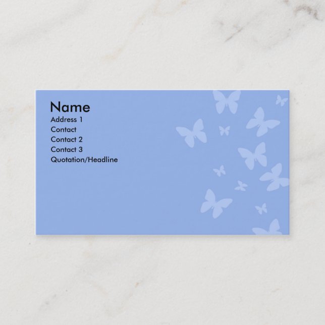 Blue Butterflies Business Card (Front)
