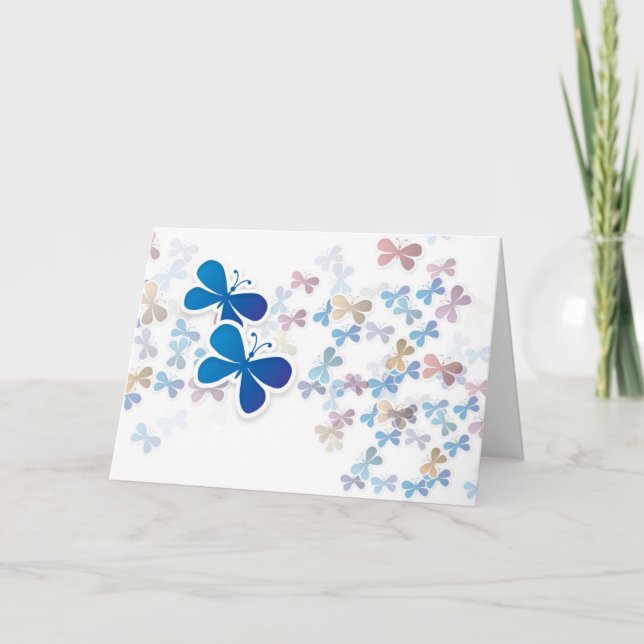 Blue butterflies card (Front)