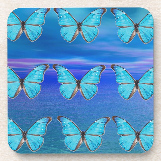 Blue Butterflies Coaster (Front)