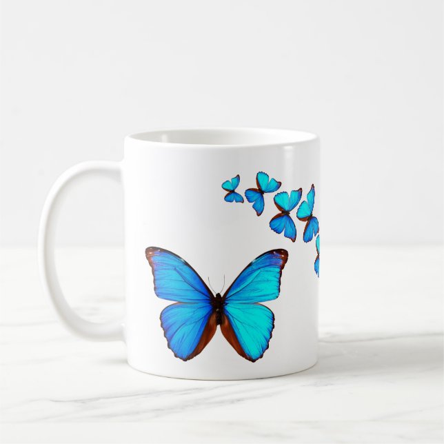 Blue Butterflies Coffee Mug (Left)
