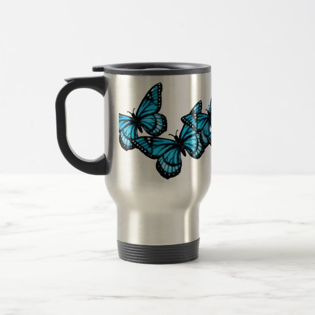 Blue Butterflies Coffee Mug (Left)