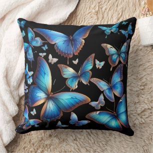 Blue butterflies cushion