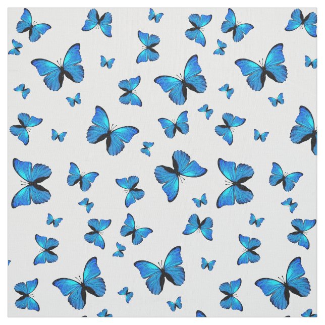 Blue butterflies fabric (Swatch)