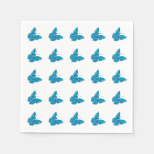 Blue Butterflies Fluttering Illustration Pattern Napkin