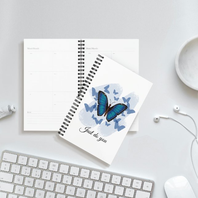 Blue butterflies - Hard cover spiral planner (Creator Uploaded)