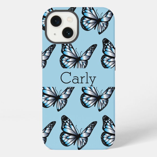 Blue Butterflies iPhone Case (Back)