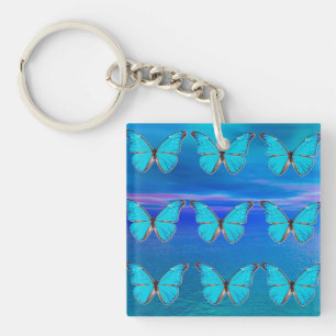 Blue Butterflies Key Ring