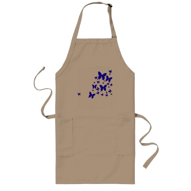 Blue Butterflies Long Apron (Front)