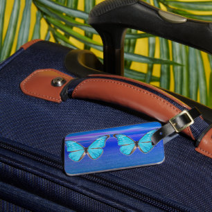 Blue Butterflies Luggage Tag