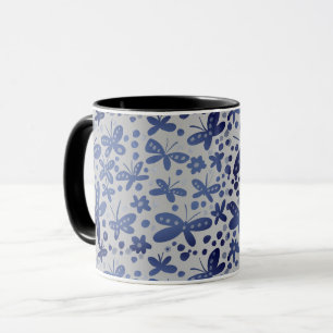 Blue butterflies mug