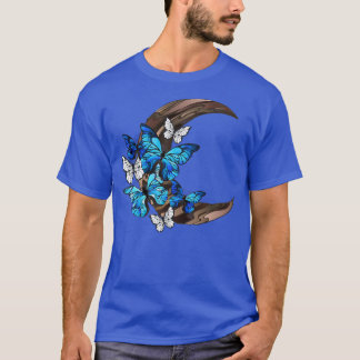 Blue butterflies on wooden crescent TShirt