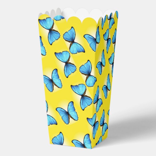 Blue butterflies on yellow favour box (Front)