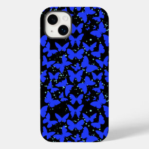 Blue Butterflies Pattern C01.b Black BG Case-Mate iPhone 14 Plus Case