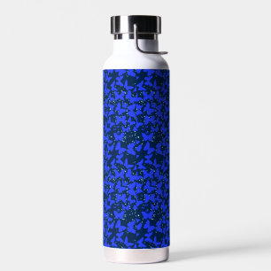 Blue Butterflies Pattern C01.b Dblue BG Water Bottle