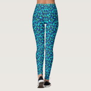 Blue Butterflies Patterned Leggings