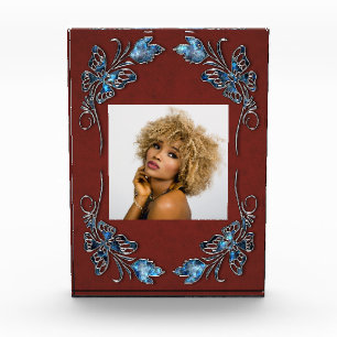 Blue butterflies photo block