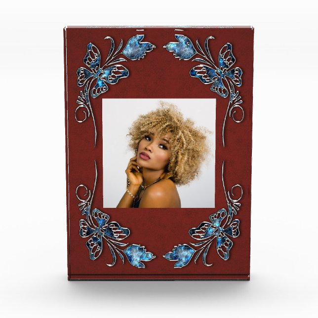Blue butterflies photo block (Front)