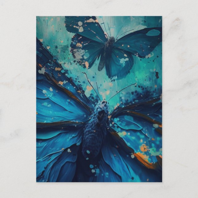 Blue Butterflies Postcard (Front)