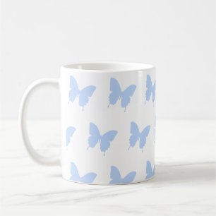Blue Butterflies Repeat Gift White Mug