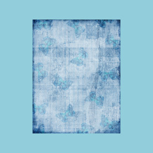 Blue Butterflies Scrapbook Paper