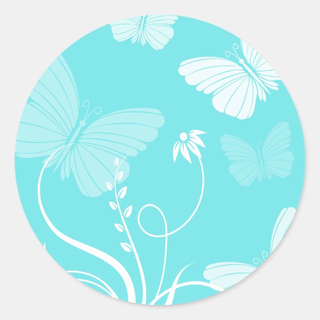 Blue butterflies sticker (Front)