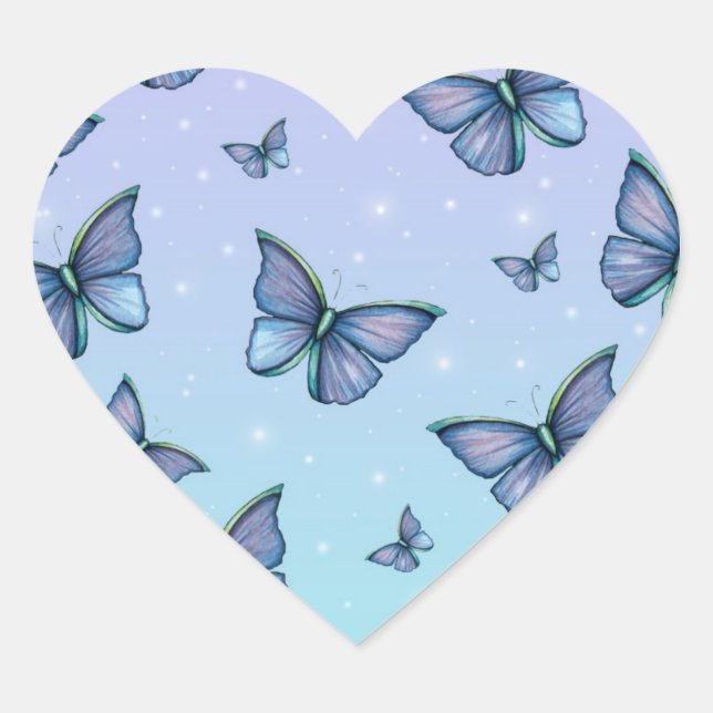 Blue Butterflies Stickers (Front)