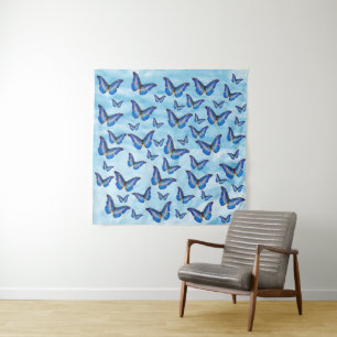 Blue Butterflies Tapestry