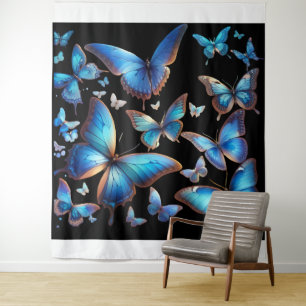 Blue butterflies tapestry