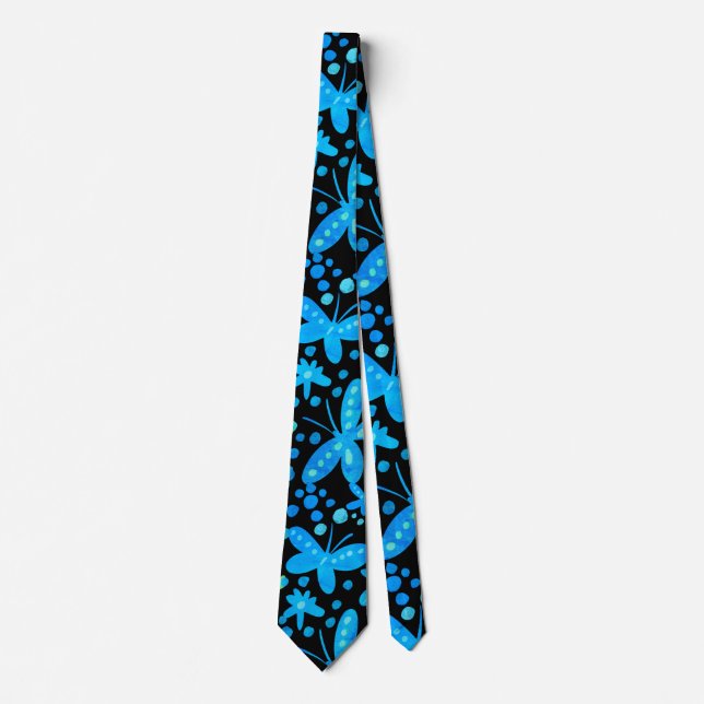 Blue butterflies tie (Front)