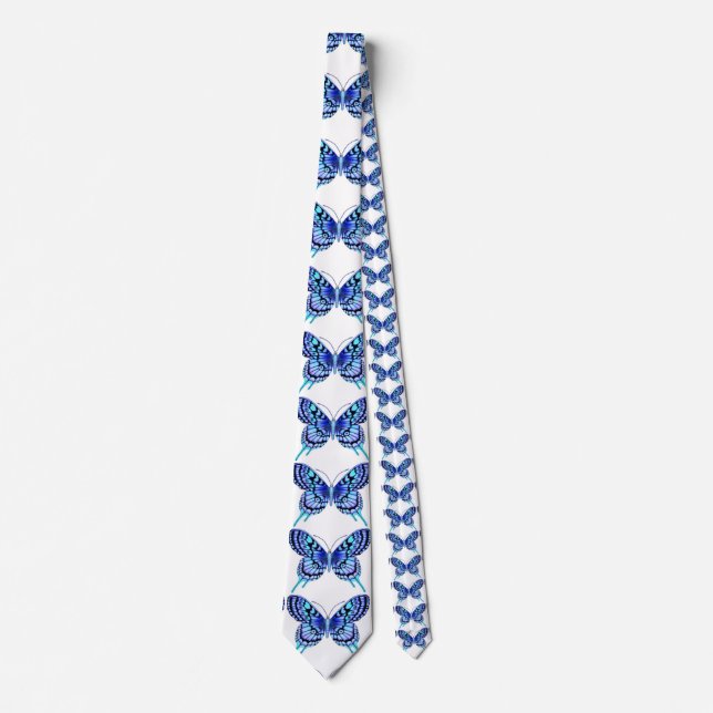 blue butterflies white tie (Front)