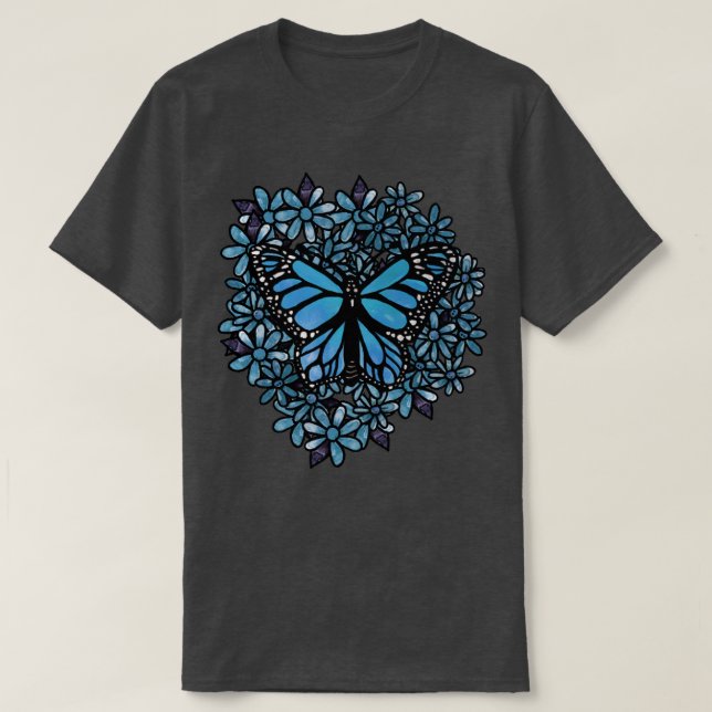 Blue Butterfly3  T-Shirt (Design Front)