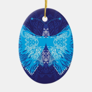 Blue Butterfly Abstract Ceramic Tree Decoration