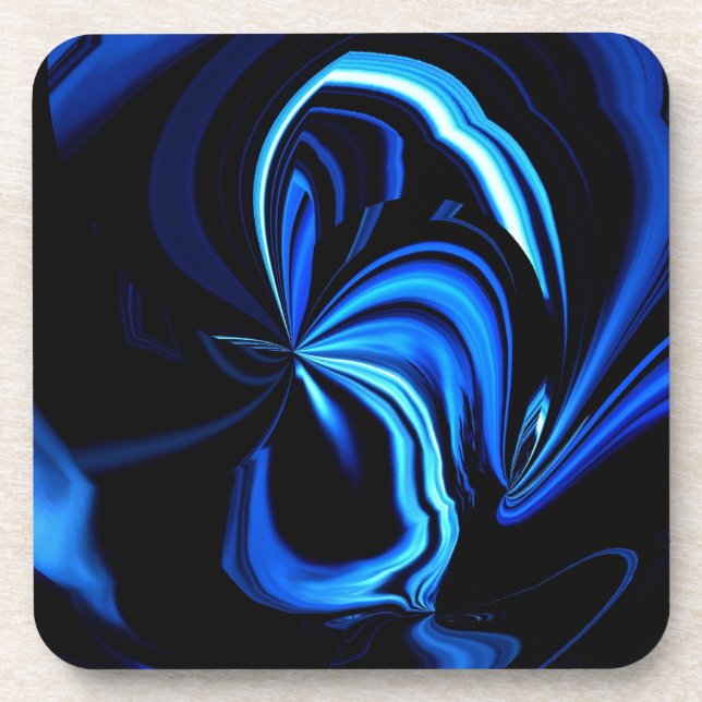 Blue Butterfly Abstract Coaster (Front)