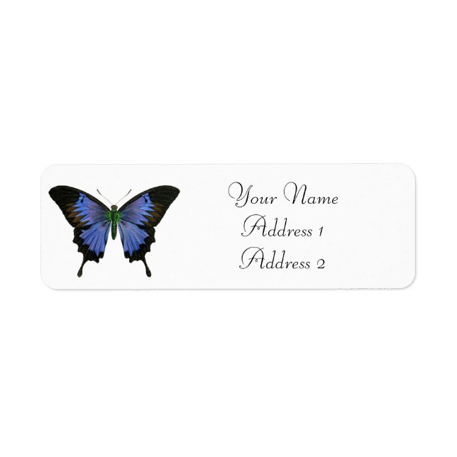 Blue Butterfly Address Labels (Front)