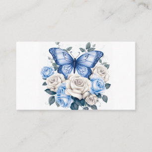 Blue Butterfly and Roses Business Card