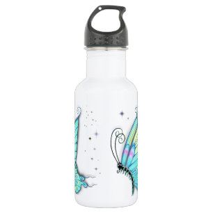 Blue Butterfly and stars 532 Ml Water Bottle