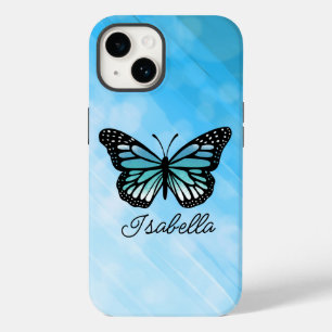 Blue Butterfly and Your Name Personalised Case-Mate iPhone 14 Case