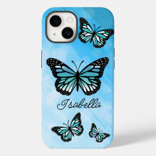 Blue Butterfly and Your Name Personalised   Case-Mate iPhone 14 Case