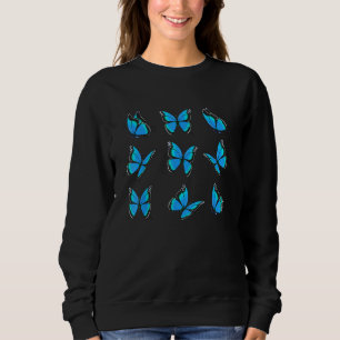 Blue Butterfly Art Garden Beautiful Butterflies Sweatshirt