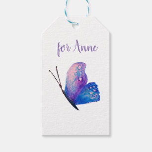 Blue Butterfly art Gift Tag