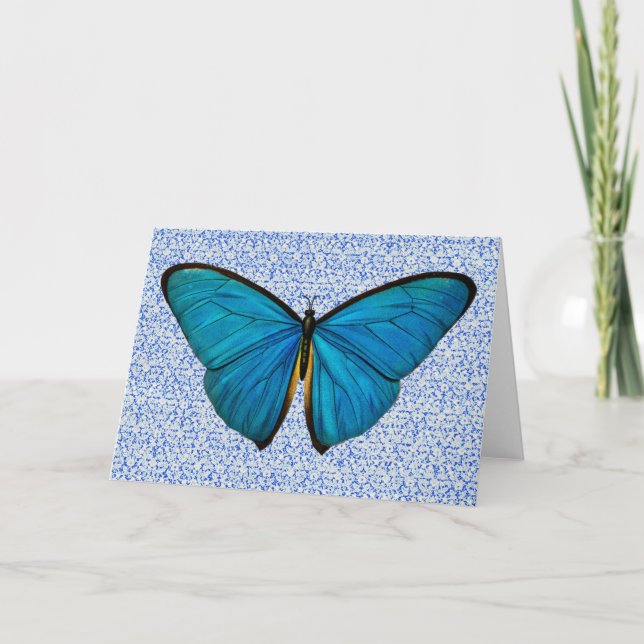 Blue Butterfly Art Note Card (Front)