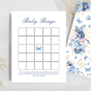 Blue Butterfly Baby Bingo Baby Shower Game