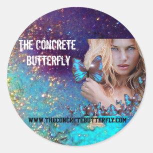 BLUE BUTTERFLY BEAUTY MAKEUP ARTIST 3 CLASSIC ROUND STICKER