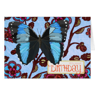 Blue Butterfly Birthday Card