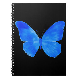 Blue butterfly (BLK BKGRD) Notebook