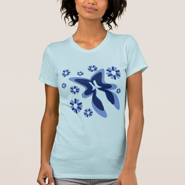 Blue Butterfly Blossoms Tee (Front)