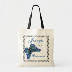 Blue Butterfly - Bridesmaid Wedding Tote Bag